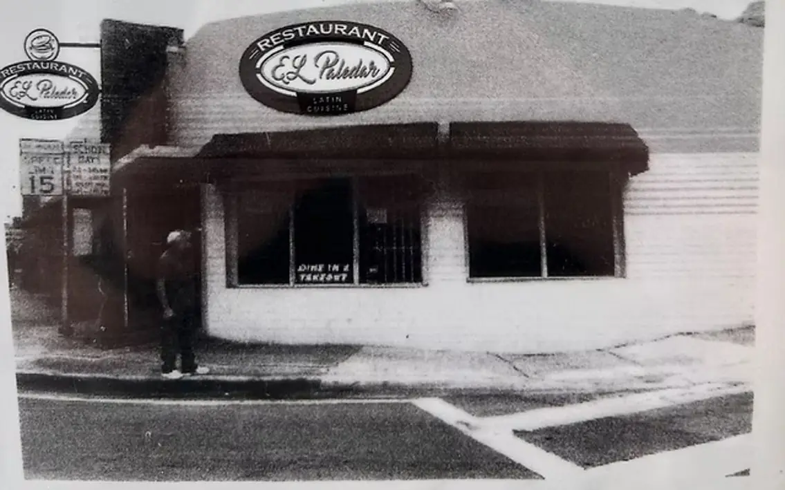 The same corner over 50 years ago, when it was Restaurant El Paledar